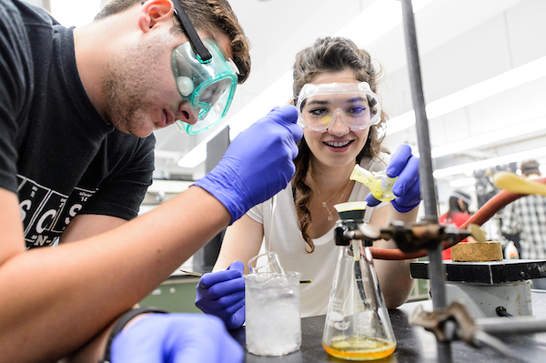 Graduate students in lab