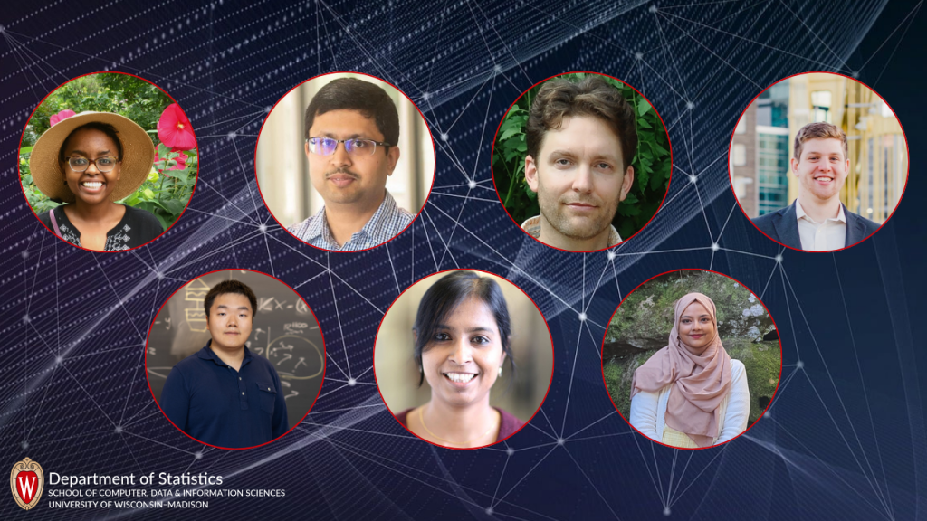 Banner image with all 7 headshots of new faculty