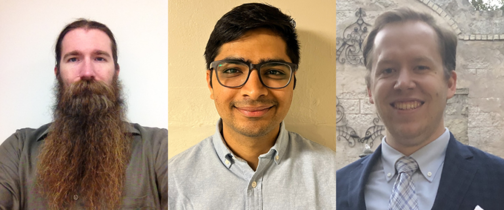 Three headshots: Nick Keuler, Ajinkya Kokandakar, Steven Moen